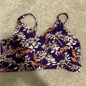 Purple floral print sports bra!